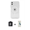 MARSİLYAN™- iPhone 11 Kılıf Kutup Klasik Serisi - Şeffaf Pasifik Cam Ekran Koruyucu + PVD Metal Kamera Lens - YL