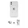 MARSİLYAN™- iPhone 11 Kılıf Kutup Klasik Serisi - Şeffaf Uv Polymer Nano Ekran Koruyucu + Pers Alüminyum Kamera Lens - LT