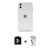 MARSİLYAN™- iPhone 11 Kılıf Kutup Klasik Serisi - Şeffaf Uv Polymer Nano Ekran Koruyucu + PVD Metal Kamera Lens - TU