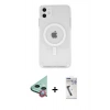 MARSİLYAN™- iPhone 11 Kılıf Kutup Klasik Serisi - Şeffaf Uv Polymer Nano Ekran Koruyucu + Raze Metal Kamera Lens - KI