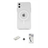 MARSİLYAN™- iPhone 11 Kılıf Kutup Klasik Serisi - Şeffaf Uv Polymer Nano Ekran Koruyucu + Renkli Kamera Lens Koruma Cam - TU
