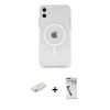 MARSİLYAN™- iPhone 11 Kılıf Kutup Klasik Serisi - Şeffaf Uv Polymer Nano Ekran Koruyucu + Renkli Kamera Lens Koruma Cam - PE