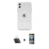 MARSİLYAN™- iPhone 11 Kılıf Kutup Klasik Serisi - Siyah 34D Hayalet Izgaralı Cam + Kamera Lens Koruma Cam - SF