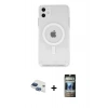 MARSİLYAN™- iPhone 11 Kılıf Kutup Klasik Serisi - Siyah 34D Hayalet Izgaralı Cam + Pers Alüminyum Kamera Lens - LT