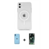 MARSİLYAN™- iPhone 11 Kılıf Kutup Klasik Serisi - Siyah 360 Mat Full Body Arka Koruyucu + Neon Fosforlu Kamera Lens - MI