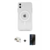 MARSİLYAN™- iPhone 11 Kılıf Kutup Klasik Serisi - Siyah 3D Antistatik Hayalet Cam Ekran Koruyucu + Pers Alüminyum Kamera Lens - GD