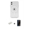 MARSİLYAN™- iPhone 11 Kılıf Kutup Klasik Serisi - Siyah 3D Antistatik Hayalet Cam Ekran Koruyucu + Renkli Kamera Lens Koruma Cam - YL