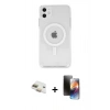 MARSİLYAN™- iPhone 11 Kılıf Kutup Klasik Serisi - Siyah 3D Antistatik Mat Seramik Nano Ekran Koruyucu + Pers Alüminyum Kamera Lens - GD