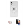 MARSİLYAN™- iPhone 11 Kılıf Kutup Klasik Serisi - Siyah 3D Antistatik Mat Seramik Nano Ekran Koruyucu + Pers Alüminyum Kamera Lens - KI