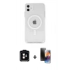MARSİLYAN™- iPhone 11 Kılıf Kutup Klasik Serisi - Siyah 3D Antistatik Mat Seramik Nano Ekran Koruyucu + PVD Metal Kamera Lens - TU