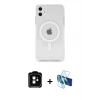 MARSİLYAN™- iPhone 11 Kılıf Kutup Klasik Serisi - Siyah 3D Antistatik Seramik Nano Ekran Koruyucu + PVD Metal Kamera Lens - TU