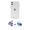 MARSİLYAN™- iPhone 11 Kılıf Kutup Klasik Serisi - Siyah 3D Antistatik Seramik Nano Ekran Koruyucu + Raze Metal Kamera Lens - MR