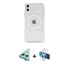 MARSİLYAN™- iPhone 11 Kılıf Kutup Klasik Serisi - Siyah 3D Antistatik Seramik Nano Ekran Koruyucu + Raze Metal Kamera Lens - MI