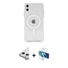 MARSİLYAN™- iPhone 11 Kılıf Kutup Klasik Serisi - Siyah 3D Antistatik Seramik Nano Ekran Koruyucu + Raze Metal Kamera Lens - GS