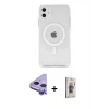 MARSİLYAN™- iPhone 11 Kılıf Kutup Klasik Serisi - Siyah Bilvis 3D Cam Ekran Koruyucu + Raze Metal Kamera Lens - MR