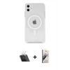 MARSİLYAN™- iPhone 11 Kılıf Kutup Klasik Serisi - Siyah Bilvis 3D Mat Cam Ekran Koruyucu + Kamera Lens Koruma Cam - SF