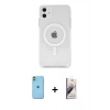 MARSİLYAN™- iPhone 11 Kılıf Kutup Klasik Serisi - Siyah Bilvis 3D Mat Cam Ekran Koruyucu + Neon Fosforlu Kamera Lens - YL