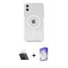 MARSİLYAN™- iPhone 11 Kılıf Kutup Klasik Serisi - Siyah Bilvis 5in1 3D Magic Cam Ekran Koruyucu + Kamera Lens Koruma Cam - SF