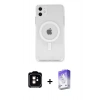 MARSİLYAN™- iPhone 11 Kılıf Kutup Klasik Serisi - Siyah Bilvis 5in1 3D Magic Cam Ekran Koruyucu + PVD Metal Kamera Lens - TU