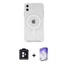 MARSİLYAN™- iPhone 11 Kılıf Kutup Klasik Serisi - Siyah Bilvis 5in1 3D Magic Cam Ekran Koruyucu + PVD Metal Kamera Lens - MI