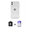 MARSİLYAN™- iPhone 11 Kılıf Kutup Klasik Serisi - Siyah Bilvis 5in1 3D Magic Cam Ekran Koruyucu + PVD Metal Kamera Lens - SH