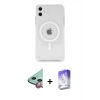 MARSİLYAN™- iPhone 11 Kılıf Kutup Klasik Serisi - Siyah Bilvis 5in1 3D Magic Cam Ekran Koruyucu + Raze Metal Kamera Lens - KI