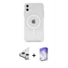 MARSİLYAN™- iPhone 11 Kılıf Kutup Klasik Serisi - Siyah Bilvis 5in1 3D Magic Cam Ekran Koruyucu + Raze Metal Kamera Lens - GS