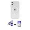 MARSİLYAN™- iPhone 11 Kılıf Kutup Klasik Serisi - Siyah Bilvis 5in1 3D Magic Cam Ekran Koruyucu + Raze Metal Kamera Lens - MR