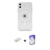 MARSİLYAN™- iPhone 11 Kılıf Kutup Klasik Serisi - Siyah Bilvis 5in1 3D Magic Cam Ekran Koruyucu + Renkli Kamera Lens Koruma Cam - YL