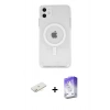 MARSİLYAN™- iPhone 11 Kılıf Kutup Klasik Serisi - Siyah Bilvis 5in1 3D Magic Cam Ekran Koruyucu + Renkli Kamera Lens Koruma Cam - SI