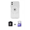 MARSİLYAN™- iPhone 11 Kılıf Kutup Klasik Serisi - Siyah Bilvis 5in1 5D Magic Hayalet Cam Ekran Koruyucu + PVD Metal Kamera Lens - TU