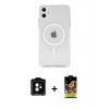 MARSİLYAN™- iPhone 11 Kılıf Kutup Klasik Serisi - Siyah Buffer Cam Ekran Koruyucu + PVD Metal Kamera Lens - TU