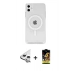 MARSİLYAN™- iPhone 11 Kılıf Kutup Klasik Serisi - Siyah Buffer Cam Ekran Koruyucu + Raze Metal Kamera Lens - GS