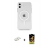 MARSİLYAN™- iPhone 11 Kılıf Kutup Klasik Serisi - Siyah Buffer Cam Ekran Koruyucu + Renkli Kamera Lens Koruma Cam - SI
