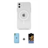 MARSİLYAN™- iPhone 11 Kılıf Kutup Klasik Serisi - Siyah Buffer Hayalet Cam Ekran Koruyucu + Neon Fosforlu Kamera Lens - YL