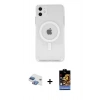 MARSİLYAN™- iPhone 11 Kılıf Kutup Klasik Serisi - Siyah Buffer Hayalet Cam Ekran Koruyucu + Pers Alüminyum Kamera Lens - GI