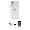 MARSİLYAN™- iPhone 11 Kılıf Kutup Klasik Serisi - Siyah Buffer Hayalet Cam Ekran Koruyucu + Pers Alüminyum Kamera Lens - LT