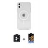 MARSİLYAN™- iPhone 11 Kılıf Kutup Klasik Serisi - Siyah Buffer Hayalet Cam Ekran Koruyucu + PVD Metal Kamera Lens - YL