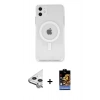 MARSİLYAN™- iPhone 11 Kılıf Kutup Klasik Serisi - Siyah Buffer Hayalet Cam Ekran Koruyucu + Raze Metal Kamera Lens - GS