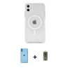 MARSİLYAN™- iPhone 11 Kılıf Kutup Klasik Serisi - Siyah Joko Magic 5D Hayalet Cam + Neon Fosforlu Kamera Lens - MI