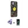MARSİLYAN™- iPhone 11 Kılıf Nova Doku Koleksiyonu - Şeffaf 360 Full Body Arka Koruyucu + Raze Metal Kamera Lens - MR