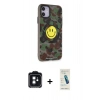 MARSİLYAN™- iPhone 11 Kılıf Nova Doku Koleksiyonu - Şeffaf Pasifik Cam Ekran Koruyucu + PVD Metal Kamera Lens - SH