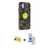 MARSİLYAN™- iPhone 11 Kılıf Nova Doku Koleksiyonu - Şeffaf Royal Nano Ekran Koruyucu + Rainbow Kamera Lens Koruma Cam - KI