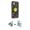 MARSİLYAN™- iPhone 11 Kılıf Nova Doku Koleksiyonu - Şeffaf Royal Nano Ekran Koruyucu + Raze Metal Kamera Lens - KI