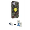MARSİLYAN™- iPhone 11 Kılıf Nova Doku Koleksiyonu - Şeffaf Royal Nano Ekran Koruyucu + Pers Alüminyum Kamera Lens - LT