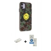 MARSİLYAN™- iPhone 11 Kılıf Nova Doku Koleksiyonu - Şeffaf Royal Nano Ekran Koruyucu + Renkli Kamera Lens Koruma Cam - SI