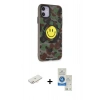 MARSİLYAN™- iPhone 11 Kılıf Nova Doku Koleksiyonu - Şeffaf Royal Nano Ekran Koruyucu + Renkli Kamera Lens Koruma Cam - YL