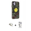 MARSİLYAN™- iPhone 11 Kılıf Nova Doku Koleksiyonu - Şeffaf Uv Polymer Nano Ekran Koruyucu + Pers Alüminyum Kamera Lens - GD