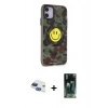 MARSİLYAN™- iPhone 11 Kılıf Nova Doku Koleksiyonu - Siyah 360 Mat Full Body Arka Koruyucu + Pers Alüminyum Kamera Lens - LT