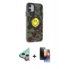 MARSİLYAN™- iPhone 11 Kılıf Nova Doku Koleksiyonu - Siyah 3D Antistatik Mat Seramik Nano Ekran Koruyucu + Raze Metal Kamera Lens - KI